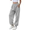 imageATHMILE Womens High Waisted Sweatpants Workout Active Joggers Pants Baggy Lounge BottomsGrey
