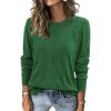 imageATHMILE Womens Sweaters Knit Long Sleeve Pullover Tops Trendy Dressy Business Casual Winter Clothes Outfit Fashion 2025Grey Green