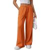 imageATHMILE Womens Wide Leg Sweatpants High Waisted Baggy Pants Fashion Teen Girl Drawstring Athletic JoggersOrange