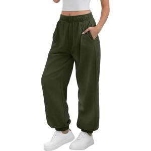 imageATHMILE Sweatpants Women Baggy Lounge Pants Workout Gym Active High Waisted Comfy Joggers for Women Fall Clothes 2025Army Green