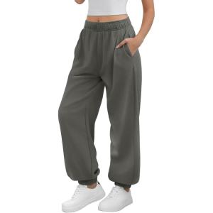 imageATHMILE Sweatpants Women Baggy Lounge Pants Workout Gym Active High Waisted Comfy Joggers for Women Fall Clothes 2025Dark Grey