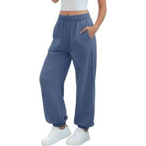 imageATHMILE Sweatpants Women Baggy Lounge Pants Workout Gym Active High Waisted Comfy Joggers for Women Fall Clothes 2025Gray Blue