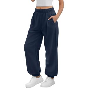 imageATHMILE Sweatpants Women Baggy Lounge Pants Workout Gym Active High Waisted Comfy Joggers for Women Fall Clothes 2025Navy Blue
