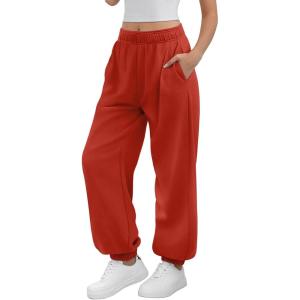 imageATHMILE Sweatpants Women Baggy Lounge Pants Workout Gym Active High Waisted Comfy Joggers for Women Fall Clothes 2025Red