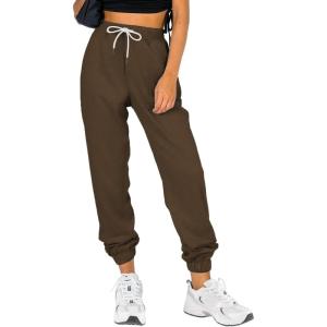 imageATHMILE Sweatpants Women Fall Fashion 2025 Baggy Joggers Workout Lounge Lightweight Comfy High Waisted Athletic Sweat PantsBrown