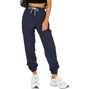 imageATHMILE Sweatpants Women Fall Fashion 2025 Baggy Joggers Workout Lounge Lightweight Comfy High Waisted Athletic Sweat PantsDarkblue