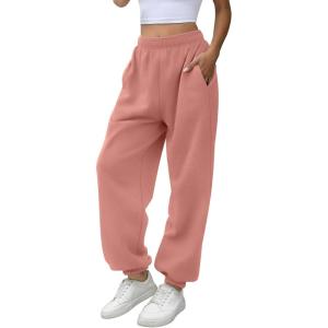 imageATHMILE Womens High Waisted Sweatpants Workout Active Joggers Pants Baggy Lounge BottomsPink