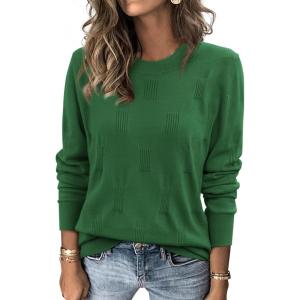 imageATHMILE Womens Sweaters Knit Long Sleeve Pullover Tops Trendy Dressy Business Casual Winter Clothes Outfit Fashion 2025Grey Green