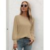 imageATHMILE Long Sleeve Tops for Women 2025 Spring Fashion T Shirts for Women Crewneck Casual Loose Shirts Basic TeeLight Brown