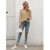 imageATHMILE Long Sleeve Tops for Women 2025 Spring Fashion T Shirts for Women Crewneck Casual Loose Shirts Basic TeeLight Brown