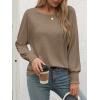imageATHMILE Long Sleeve Tops for Women 2025 Spring Fashion T Shirts for Women Crewneck Casual Loose Shirts Basic TeeTaupe