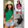 imageATHMILE Womens Basic TShirts Going Out Crop Tops Tight Slim Fit Cute Teen Girls Short SleeveLong Sleeve Y2k Clothes1black