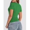 imageATHMILE Womens Basic TShirts Going Out Crop Tops Tight Slim Fit Cute Teen Girls Short SleeveLong Sleeve Y2k Clothes1green