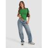 imageATHMILE Womens Basic TShirts Going Out Crop Tops Tight Slim Fit Cute Teen Girls Short SleeveLong Sleeve Y2k Clothes1green