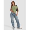 imageATHMILE Womens Basic TShirts Going Out Crop Tops Tight Slim Fit Cute Teen Girls Short SleeveLong Sleeve Y2k Clothes1light Green