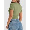 imageATHMILE Womens Basic TShirts Going Out Crop Tops Tight Slim Fit Cute Teen Girls Short SleeveLong Sleeve Y2k Clothes1light Green