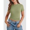 imageATHMILE Womens Basic TShirts Going Out Crop Tops Tight Slim Fit Cute Teen Girls Short SleeveLong Sleeve Y2k Clothes1light Green