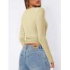 imageATHMILE Womens Basic TShirts Going Out Crop Tops Tight Slim Fit Cute Teen Girls Short SleeveLong Sleeve Y2k Clothes2apricot