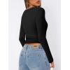 imageATHMILE Womens Basic TShirts Going Out Crop Tops Tight Slim Fit Cute Teen Girls Short SleeveLong Sleeve Y2k Clothes2black