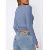 imageATHMILE Womens Basic TShirts Going Out Crop Tops Tight Slim Fit Cute Teen Girls Short SleeveLong Sleeve Y2k Clothes2blue Gray