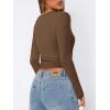 imageATHMILE Womens Basic TShirts Going Out Crop Tops Tight Slim Fit Cute Teen Girls Short SleeveLong Sleeve Y2k Clothes2brown