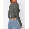 imageATHMILE Womens Basic TShirts Going Out Crop Tops Tight Slim Fit Cute Teen Girls Short SleeveLong Sleeve Y2k Clothes2gray