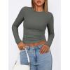 imageATHMILE Womens Basic TShirts Going Out Crop Tops Tight Slim Fit Cute Teen Girls Short SleeveLong Sleeve Y2k Clothes2gray