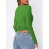 imageATHMILE Womens Basic TShirts Going Out Crop Tops Tight Slim Fit Cute Teen Girls Short SleeveLong Sleeve Y2k Clothes2green