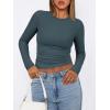 imageATHMILE Womens Basic TShirts Going Out Crop Tops Tight Slim Fit Cute Teen Girls Short SleeveLong Sleeve Y2k Clothes2haze Blue