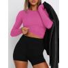 imageATHMILE Womens Basic TShirts Going Out Crop Tops Tight Slim Fit Cute Teen Girls Short SleeveLong Sleeve Y2k Clothes2hot Pink