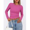 imageATHMILE Womens Basic TShirts Going Out Crop Tops Tight Slim Fit Cute Teen Girls Short SleeveLong Sleeve Y2k Clothes2hot Pink