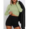imageATHMILE Womens Basic TShirts Going Out Crop Tops Tight Slim Fit Cute Teen Girls Short SleeveLong Sleeve Y2k Clothes2light Green