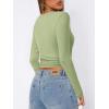 imageATHMILE Womens Basic TShirts Going Out Crop Tops Tight Slim Fit Cute Teen Girls Short SleeveLong Sleeve Y2k Clothes2light Green