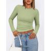 imageATHMILE Womens Basic TShirts Going Out Crop Tops Tight Slim Fit Cute Teen Girls Short SleeveLong Sleeve Y2k Clothes2light Green