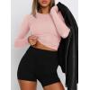 imageATHMILE Womens Basic TShirts Going Out Crop Tops Tight Slim Fit Cute Teen Girls Short SleeveLong Sleeve Y2k Clothes2pink