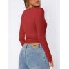 imageATHMILE Womens Basic TShirts Going Out Crop Tops Tight Slim Fit Cute Teen Girls Short SleeveLong Sleeve Y2k Clothes2red