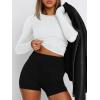 imageATHMILE Womens Basic TShirts Going Out Crop Tops Tight Slim Fit Cute Teen Girls Short SleeveLong Sleeve Y2k Clothes2white