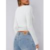 imageATHMILE Womens Basic TShirts Going Out Crop Tops Tight Slim Fit Cute Teen Girls Short SleeveLong Sleeve Y2k Clothes2white