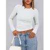 imageATHMILE Womens Basic TShirts Going Out Crop Tops Tight Slim Fit Cute Teen Girls Short SleeveLong Sleeve Y2k Clothes2white