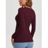 imageATHMILE Womens Fall Deep V Neck Long Sleeve Shirts Modal Slim Fit Basic Tee Tops 2025Aburgundy