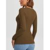 imageATHMILE Womens Fall Deep V Neck Long Sleeve Shirts Modal Slim Fit Basic Tee Tops 2025Acoffee