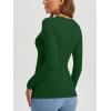 imageATHMILE Womens Fall Deep V Neck Long Sleeve Shirts Modal Slim Fit Basic Tee Tops 2025Adark Green