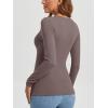 imageATHMILE Womens Fall Deep V Neck Long Sleeve Shirts Modal Slim Fit Basic Tee Tops 2025Alatte