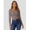 imageATHMILE Womens Fall Deep V Neck Long Sleeve Shirts Modal Slim Fit Basic Tee Tops 2025Alatte