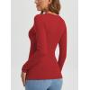 imageATHMILE Womens Fall Deep V Neck Long Sleeve Shirts Modal Slim Fit Basic Tee Tops 2025Ared