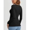 imageATHMILE Womens Fall Deep V Neck Long Sleeve Shirts Modal Slim Fit Basic Tee Tops 2025Bblack