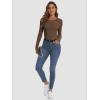 imageATHMILE Womens Long Sleeve Crewneck Ribbed Tops Fall Fitted Stretch Casual Basic T Shirts 2025Abrown