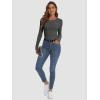 imageATHMILE Womens Long Sleeve Crewneck Ribbed Tops Fall Fitted Stretch Casual Basic T Shirts 2025Acharcoal Grey