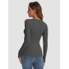 imageATHMILE Womens Long Sleeve Crewneck Ribbed Tops Fall Fitted Stretch Casual Basic T Shirts 2025Acharcoal Grey