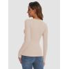 imageATHMILE Womens Long Sleeve Crewneck Ribbed Tops Fall Fitted Stretch Casual Basic T Shirts 2025Apeach